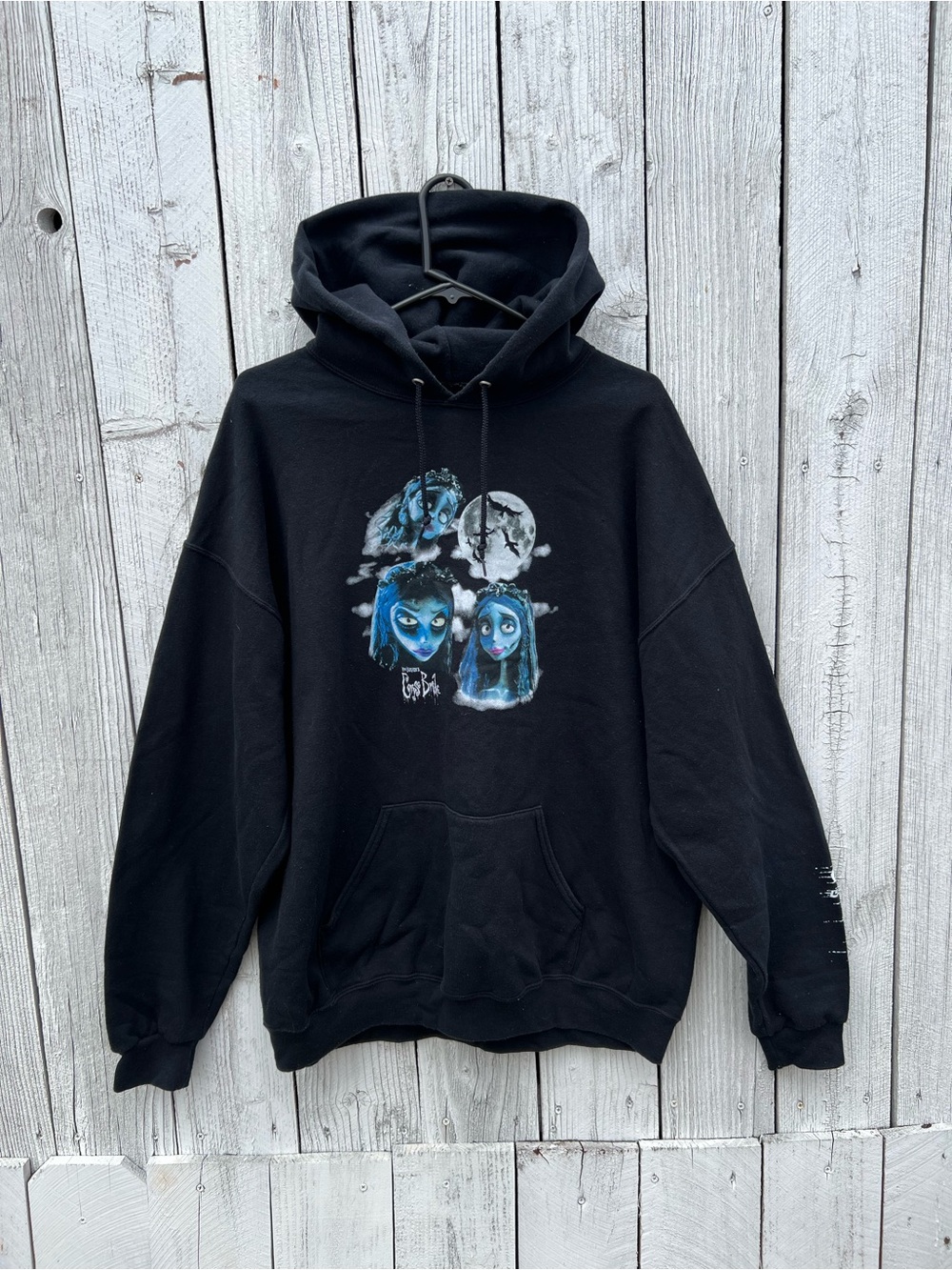 Tim Burrton Corpse Bride Black Graphic Hoodie Character Art